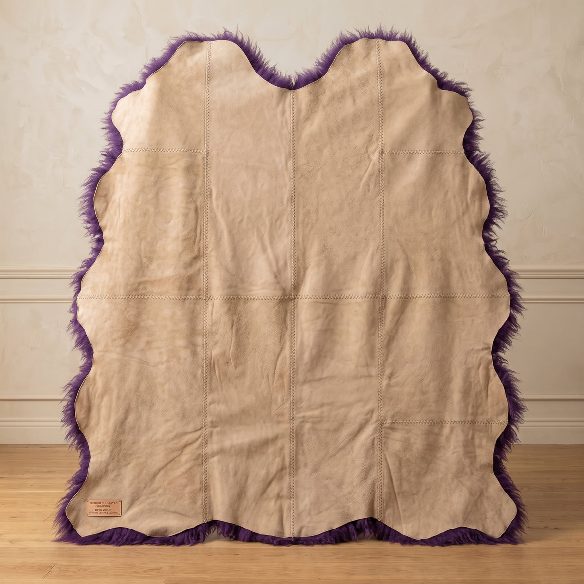 Genuine Purple Sheepskin Rug – Multi-Pelt Shaggy Wool Area Rug