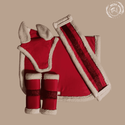 Red Christmas Saddle Pad Set | Equestrian Accessories