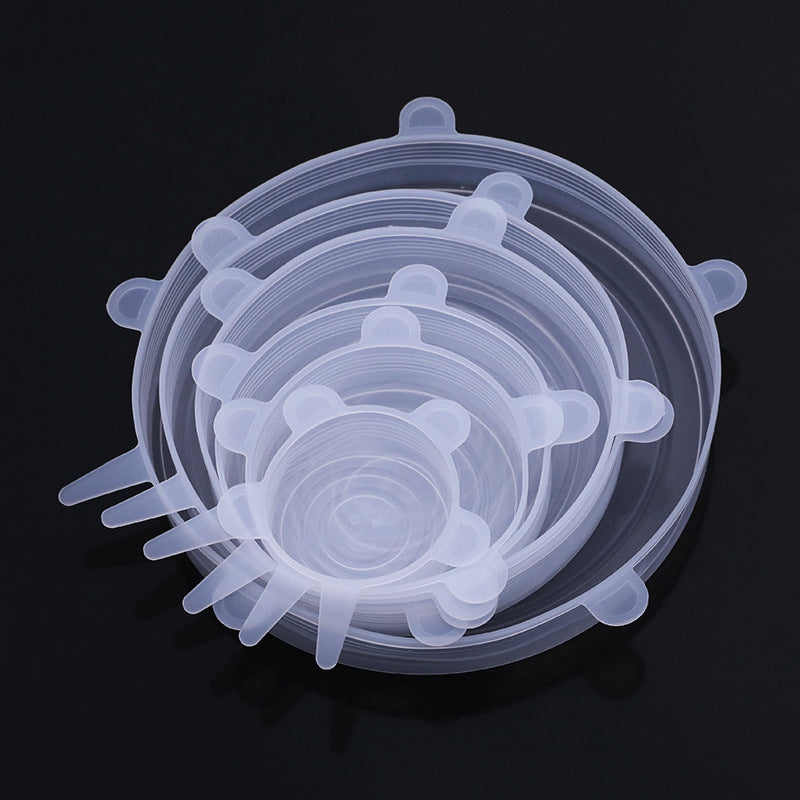 6pcs Silicone Stretch Lids, Reusable Durable Food Storage Lids for Bowls, 6 Different Sizes to Fit Most Containers, Dishwasher And Refrigerator Safe Storage, Kitchen Supplies