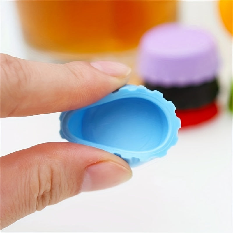 6pcs Set Reusable Silicone Bottle Caps - Airtight Sealer for Beer, Wine, Vinegar & More - Leak-Proof, Durable, Practical & Colorful Storage Solution for Beverages and Kitchen