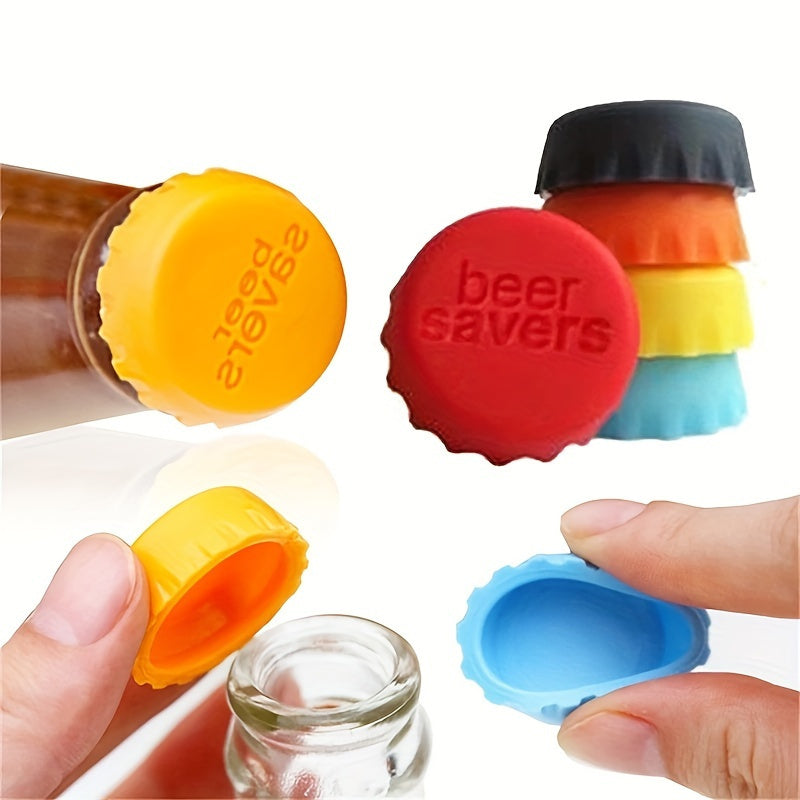 6pcs Set Reusable Silicone Bottle Caps - Airtight Sealer for Beer, Wine, Vinegar & More - Leak-Proof, Durable, Practical & Colorful Storage Solution for Beverages and Kitchen