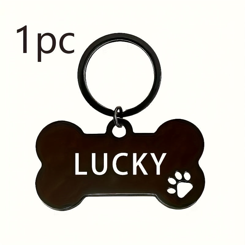 1pc, Custom Stainless Steel Dog Tag Pendant That Can Be Engraved with Your Pet'S Name, Phone Number, And ID. Available in Multiple Colors, This Durable Anti-Loss Pet Tag Is Perfect for Identification