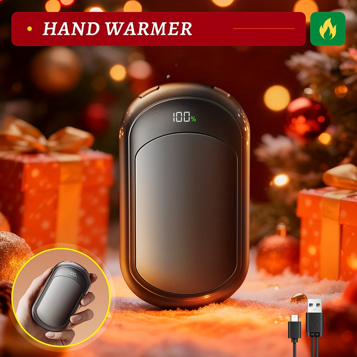 2 Pack Rechargeable Hand Warmers, Fast Heating, 3 Adjustable Modes, Portable Magnetic Electric Hand Warmer For 20 Hours Of Warmth, Dual-Sided Pocket Heating -Perfect For Outdoor Activities And Winter Gifts To Women & Men 3200mah