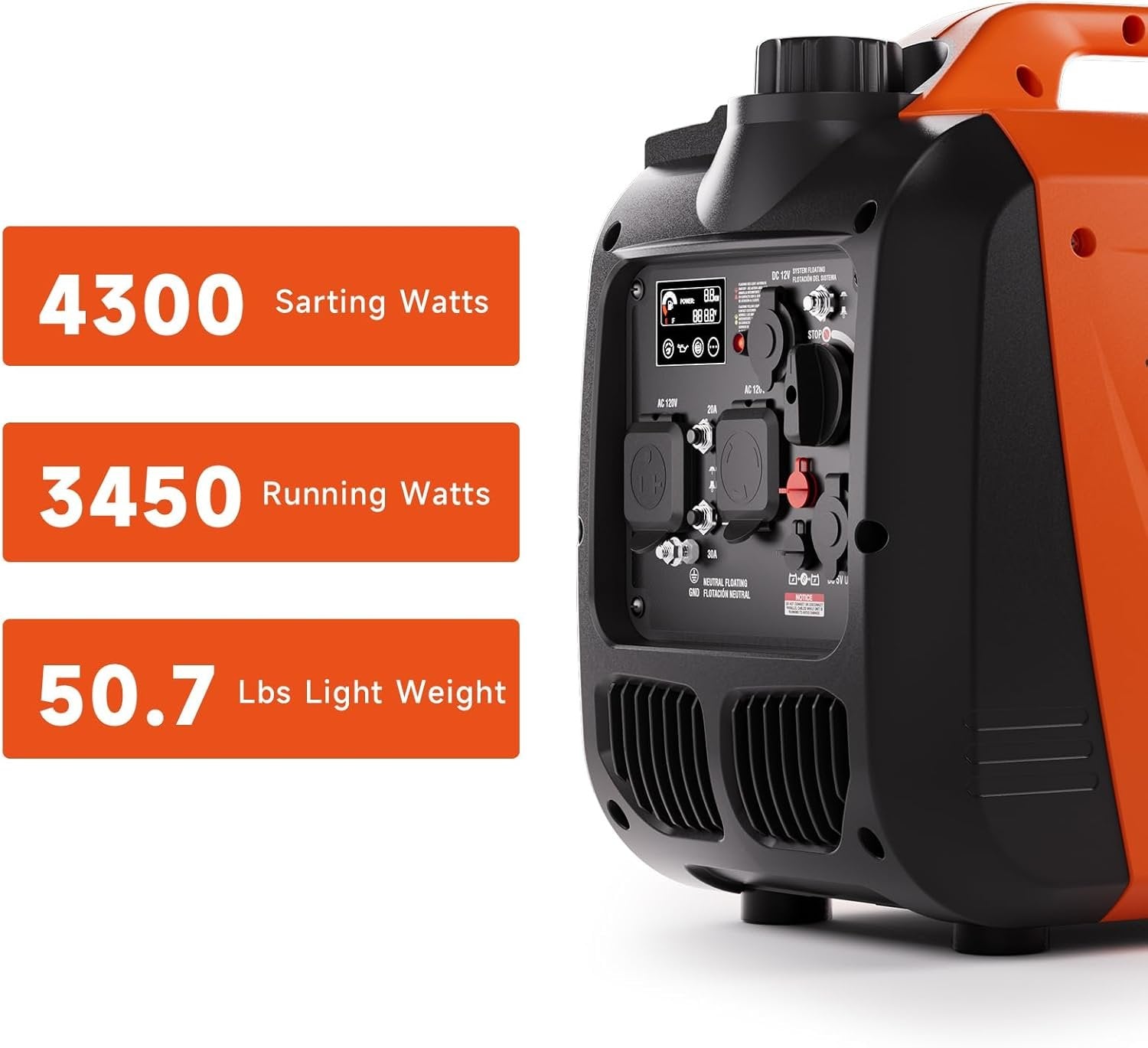AIVOLT 11250W Dual Fuel Inverter Generator, Quiet Gas/Propane, Remote Start, ATS Ready