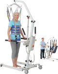 2IN1 Electric Patient Lift with Stand-Up Assist Rehabilitation-2 Slings Included-Multi-Functional Battery Powered Body Transfer Lift for Home,Wheelchair Toilet Car-Elderly, Disabled, Recovery