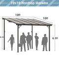 ergola 10-ft W x 10-ft L x 8-ft 2-in H Black Metal Freestanding Pergola
