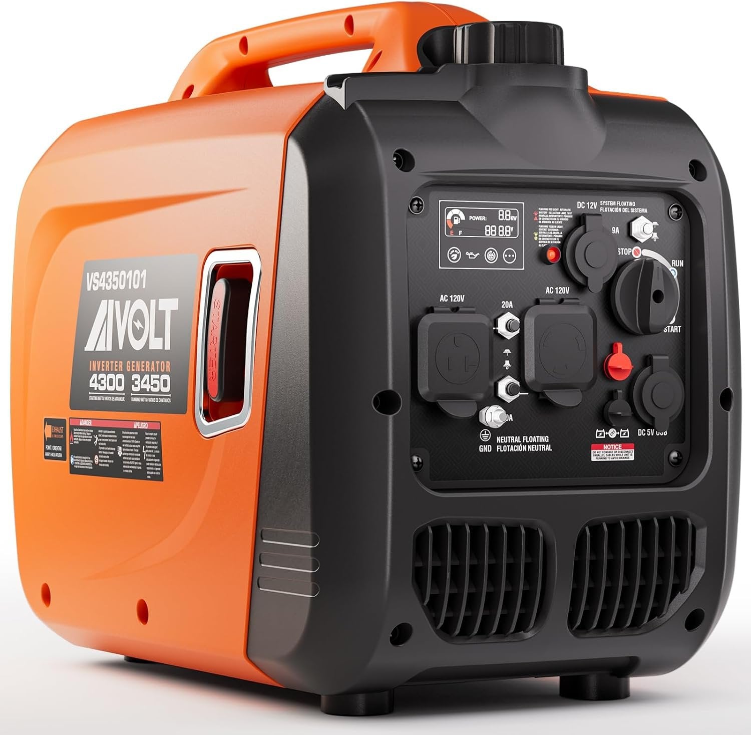 AIVOLT 11250W Dual Fuel Inverter Generator, Quiet Gas/Propane, Remote Start, ATS Ready