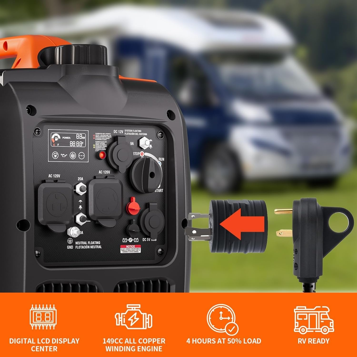 AIVOLT 11250W Dual Fuel Inverter Generator, Quiet Gas/Propane, Remote Start, ATS Ready