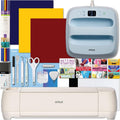 Cricut Explore 4 Machine with Vinyl and Iron-On Bundle - Beginner Friendly Craft Cutting Machine with Essential Materials, HTV and Adhesive Vinyl Variety Pack- DIY Decor Projects, Apparel and Decals