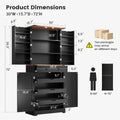 72" Kitchen Pantry Storage Cabinet with 8 Hanging Shelves and 3 Sliding Drawers