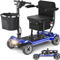 Lightweight Mobility Scooter for Adults &amp; Seniors - Cruise &amp; Airport Approved, 43lb Foldable Portable Motorized Scooters with Removable Lithium Battery for 12.4 Miles Travel, 300lb Capacity, Blue