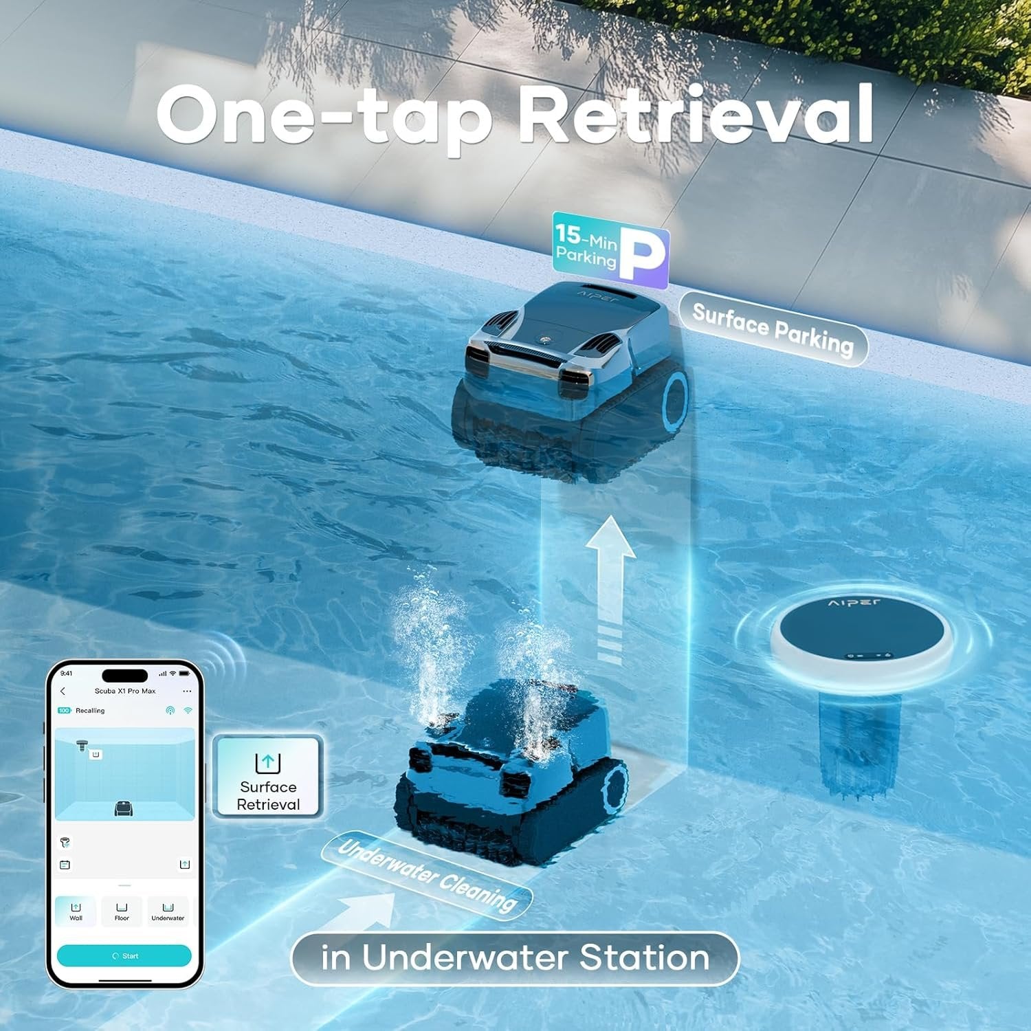 Aiper Scuba X1 Pro Max Pool Cleaner + HydroComm Pro Water Monitor Bundle