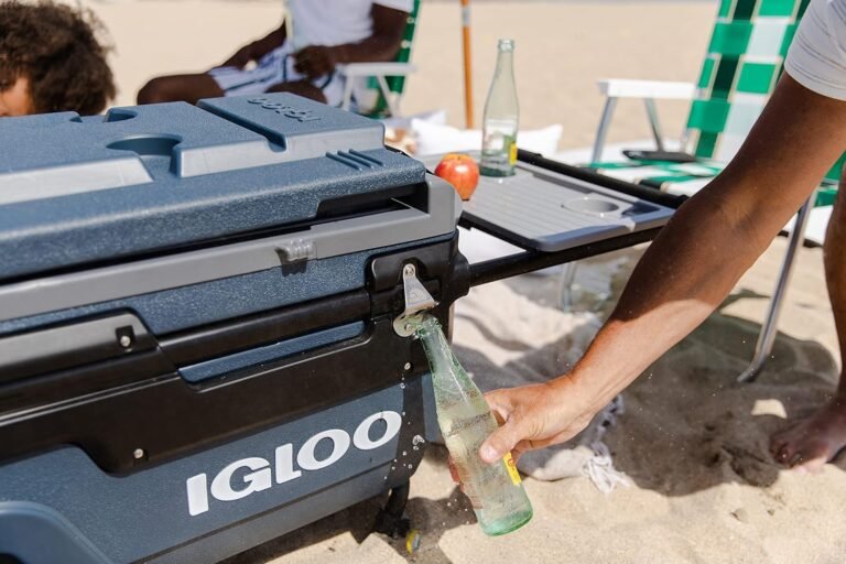 70Qt Wheeled Cooler, Insulated Hard Shell Ice Chest, Carbonite