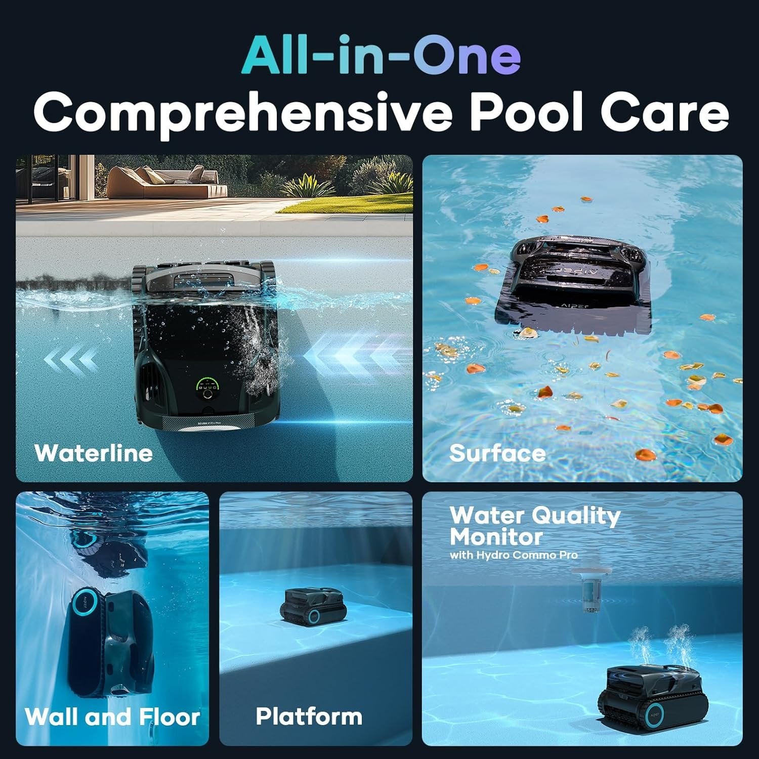 Aiper Scuba X1 Pro Max Pool Cleaner + HydroComm Pro Water Monitor Bundle