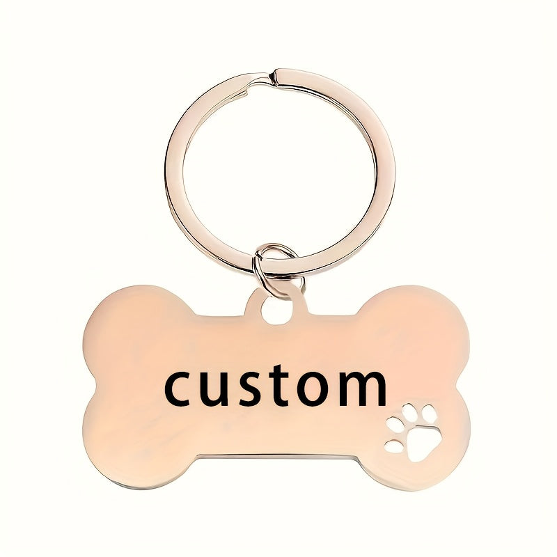 1pc, Custom Stainless Steel Dog Tag Pendant That Can Be Engraved with Your Pet'S Name, Phone Number, And ID. Available in Multiple Colors, This Durable Anti-Loss Pet Tag Is Perfect for Identification