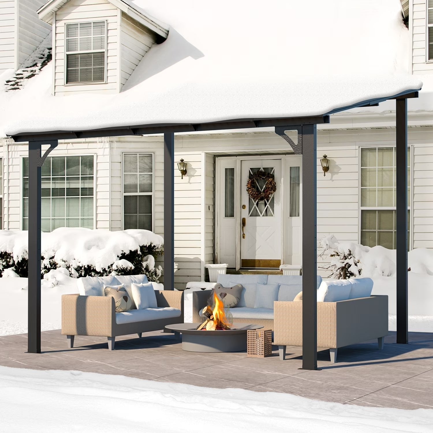 8' x 10' Hardtop Gazebo Outdoor Aluminum Pergola For Garden, Patio, Backyard-Gray