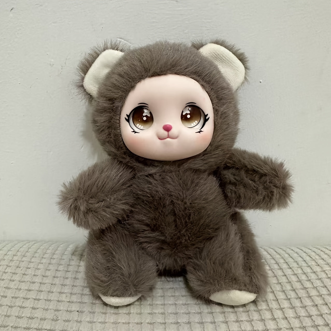18Cm/7.09In Adorable Plush Toy, Bear/Lamb/Rabbit Optional, with Weighted Granules, Cute Stuffed Animal for Bedside And Desktop Decoration, Perfect Gift for Christmas, Birthday, Etc