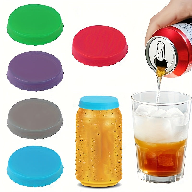 5pcs of silicone can lid, repeatable beer can lid, suitable for standard beer, juice, soda, soda can, soda can lid