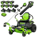 60V 42″ Cordless Battery CrossoverZ Zero Turn Riding Lawn Mower 3-Tool Combo Kit w/ (6) 8Ah Batteries, One(1) 2.5Ah Battery &amp; Four (4) Chargers
