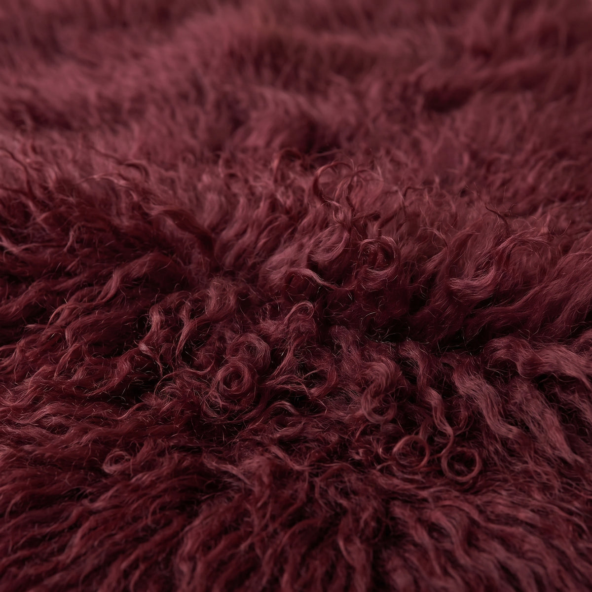 Genuine Burgundy Sheepskin Rug – Multi-Pelt Shaggy Wool Area Rug