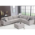 137" Wide Reversible Modular Corner Sectional with Ottoman