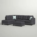 Alger 98" Wide Left Hand Facing Sofa & Chaise with Ottoman