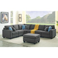 Samual 123.5" Wide Reversible Modular Corner Sectional with Ottoman