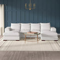 Tatman Linen Blend Sectional with 2 Ottomans