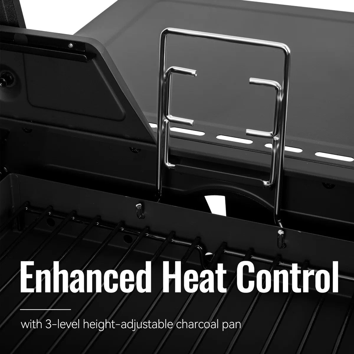 2-Burner Gas and Charcoal Combo Grill with Side Burner