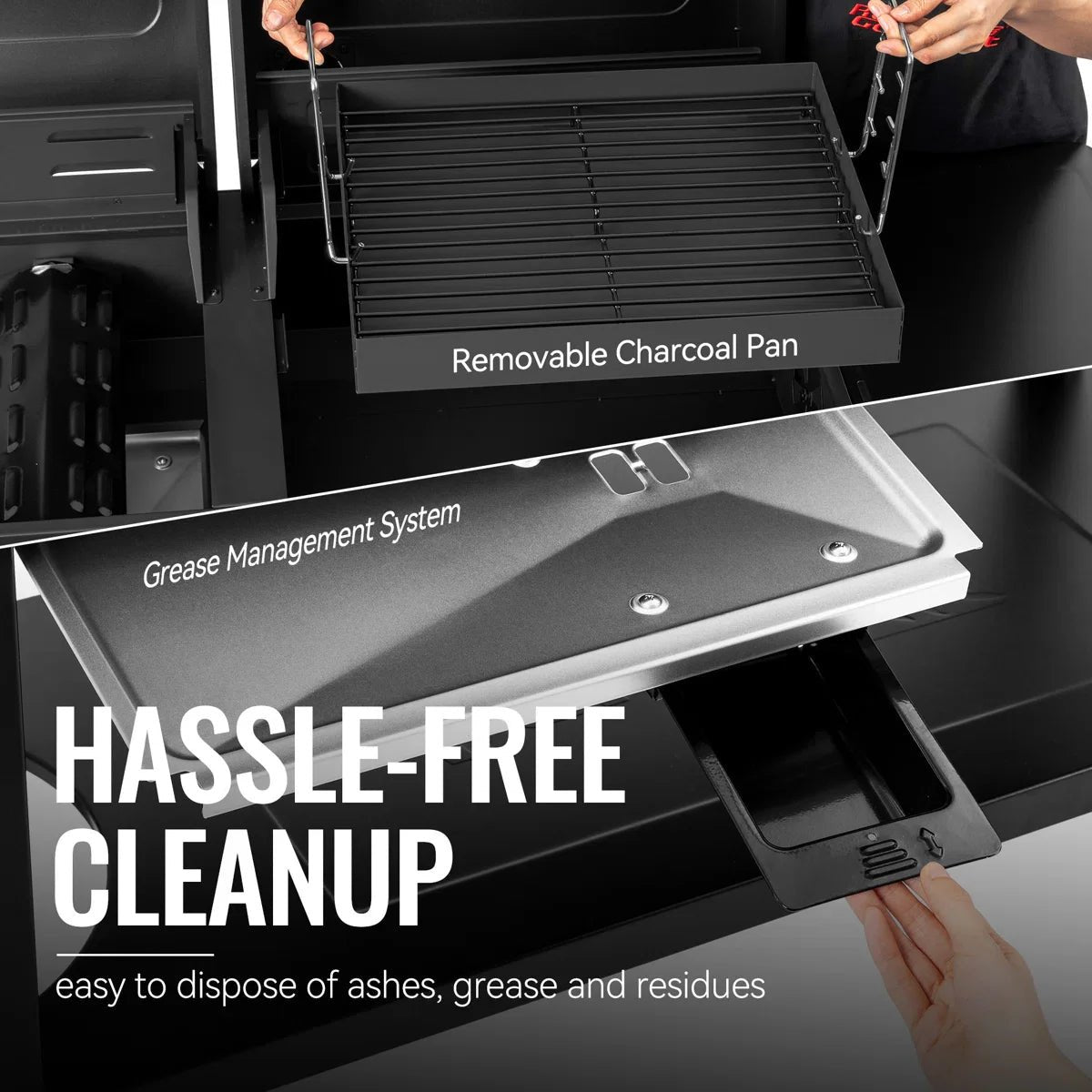 2-Burner Gas and Charcoal Combo Grill with Side Burner