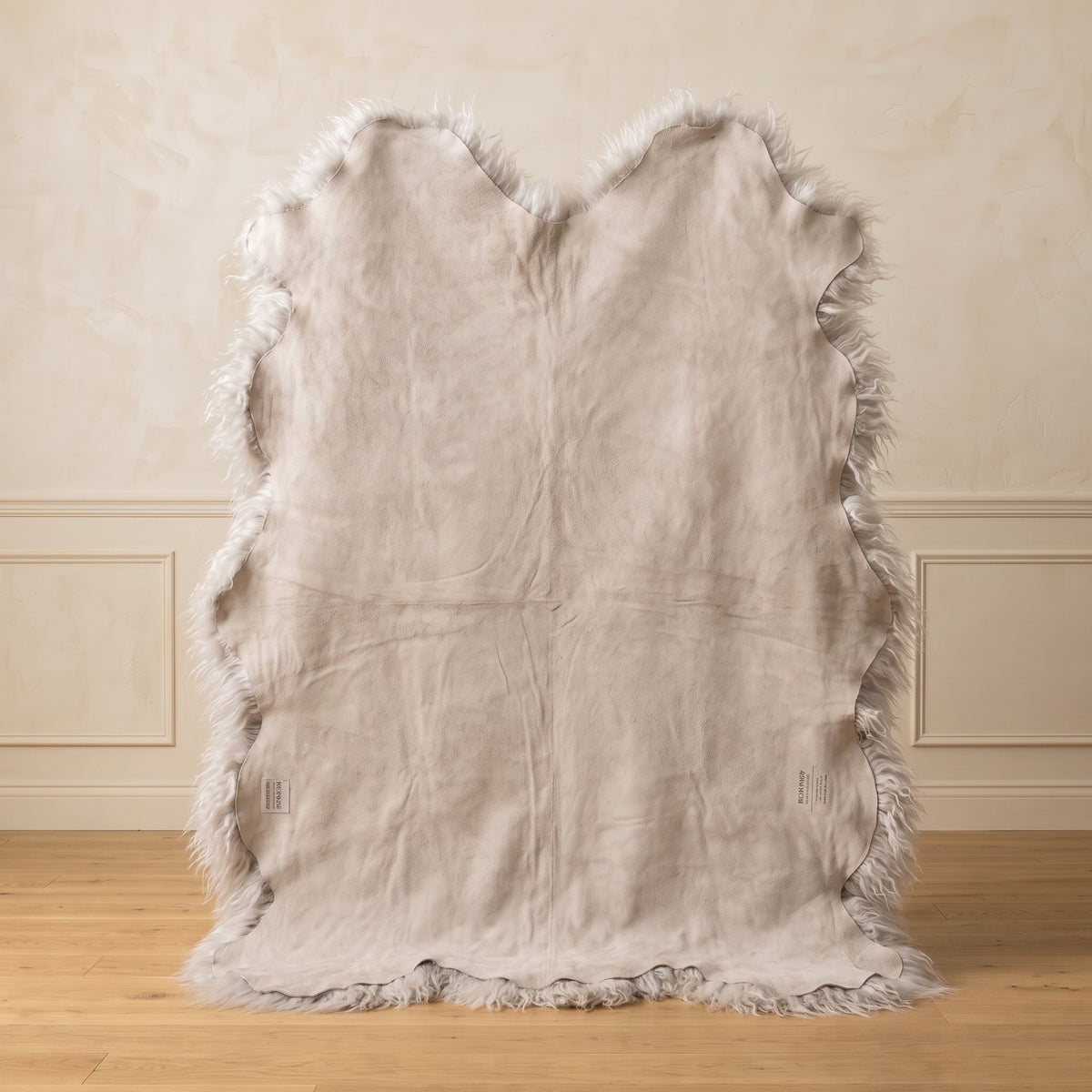 Genuine Ivory Sheepskin Rug – Multi-Pelt Shaggy Wool Area Rug