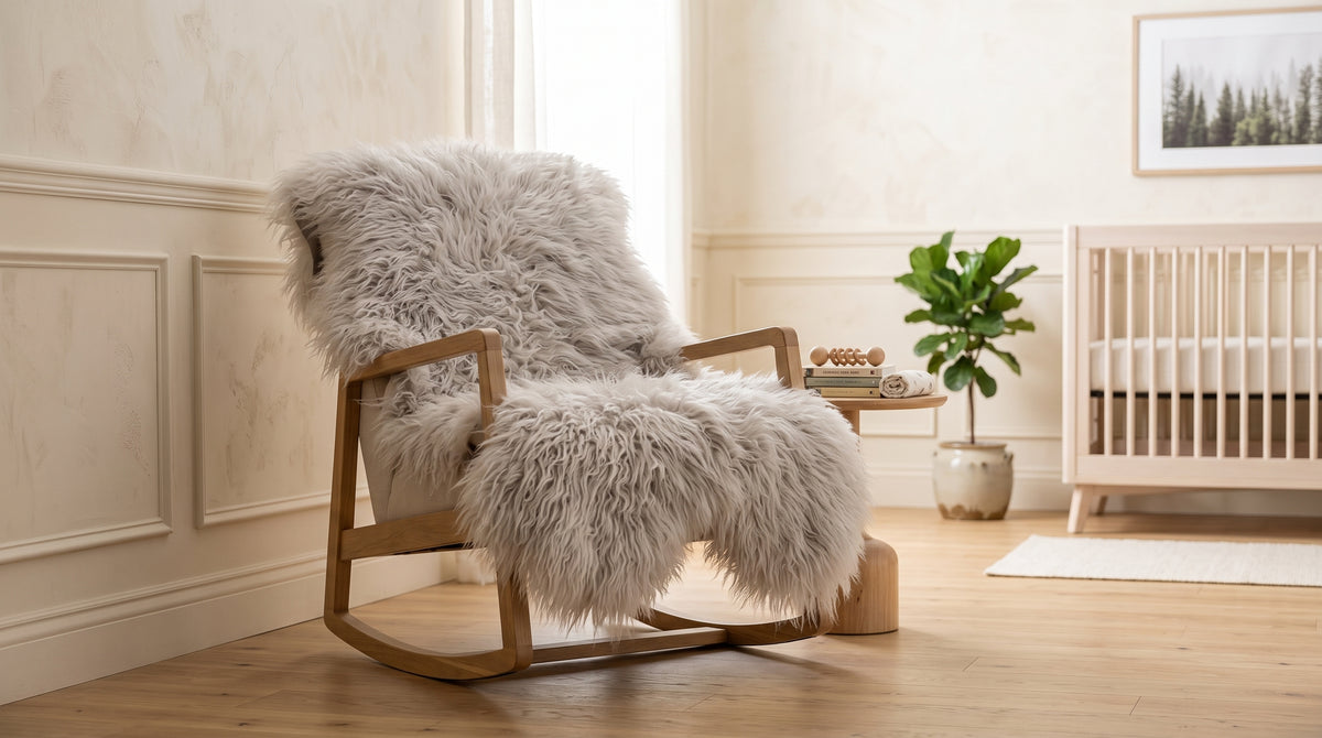Genuine Ivory Sheepskin Rug – Multi-Pelt Shaggy Wool Area Rug