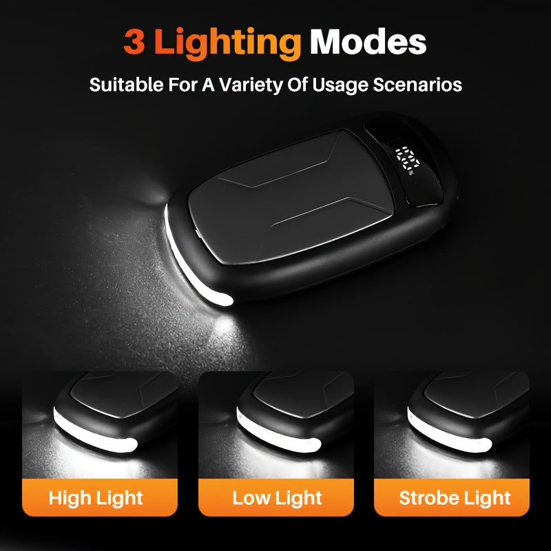 2 Packs Rechargeable Hand Warmers with COB Light, Portable Magnetic Electric Hand Warmers with 12hrs Warmth, Equipped with COB Lights, Provide High Lumen Lighting, Best Christmas Gifts, Winter Gifts for Women Men