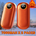 2 Pack Hand Warmers Rechargeable, Dual-Sided Electric Hand Warmer with Power Bank, LED Light, 36Hrs Warmth, 4 Levels Portable Pocket Heater Reusable Handwarmer, Gifts for Men, Women