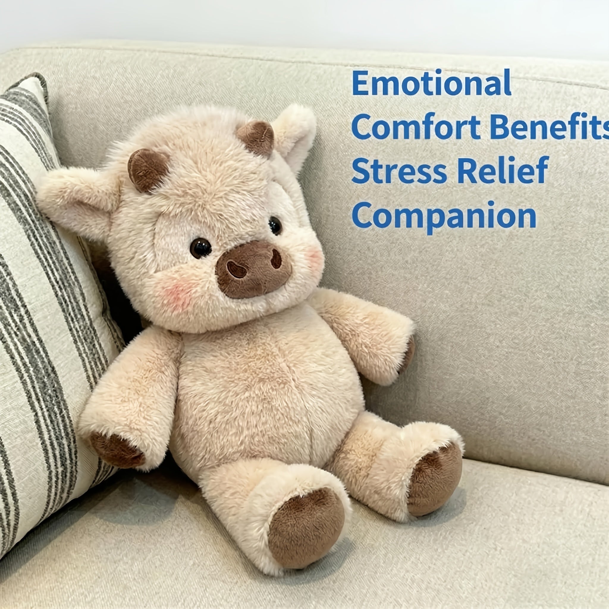 18" Highland Cow Plush Toy Pet Plush Toys - A Jumping-Running Cow, Puppy Toys Ultra Soft Stuffed Animal, Cute Scottish Cow Plushie for Decor & Pet Gift Weighted Stuffed Animal Highland Cow Weighted Plushies