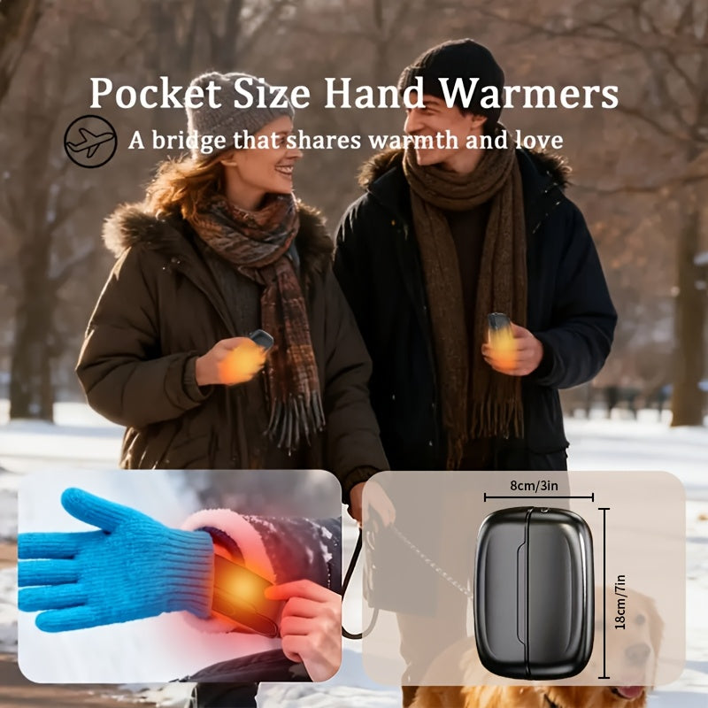 2pcs Magnetic Suction Hand Warmers | Portable and Compact, Intelligent Temperature Control, Ultra Long Battery Life, USB Rechargeable, Easy to Carry, Perfect Gift