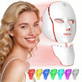 7-color Facial Mask Device, 138-LED Light Bead Mask Beauty Device, 7-in-1 Face + Neck Care Equipment, 7-mode Automatic Care Beauty Instrument, USB Charging, Portable Home Beauty Care Tool, Girlfriend's Gift And Valentine's Day Gift