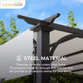10 ft. x 10 ft. Brown Steel Classic Pergola with Adjustable White Shade