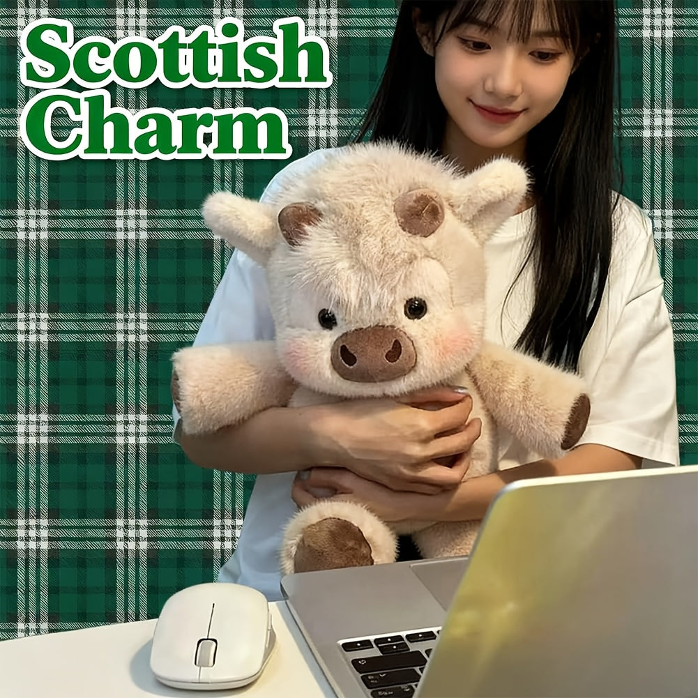 18" Highland Cow Plush Toy Pet Plush Toys - A Jumping-Running Cow, Puppy Toys Ultra Soft Stuffed Animal, Cute Scottish Cow Plushie for Decor & Pet Gift Weighted Stuffed Animal Highland Cow Weighted Plushies