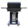 3-Burner Pedestal Propane Gas Grill in Azure with Side Hooks