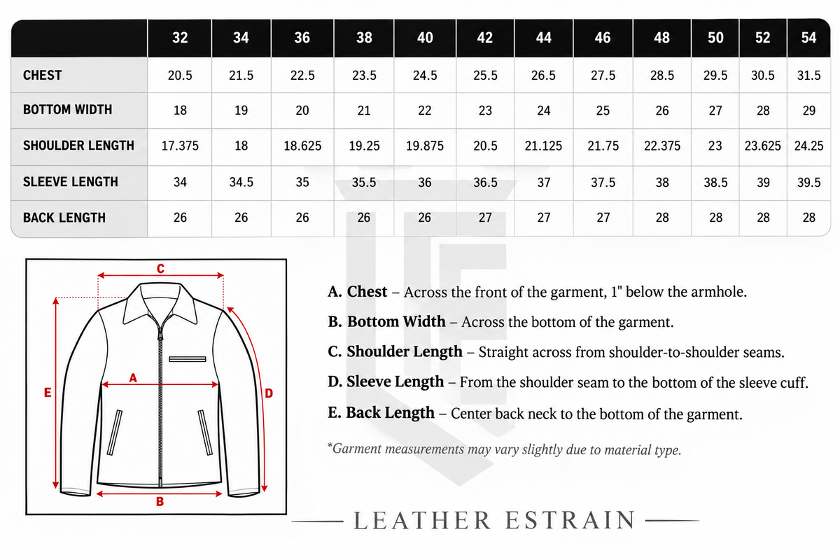 Men's Classic Black Leather Zip Jacket with Houndstooth Lining